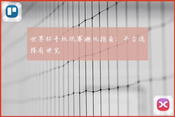 世界杯手机观赛避坑指南:平台选择有讲究